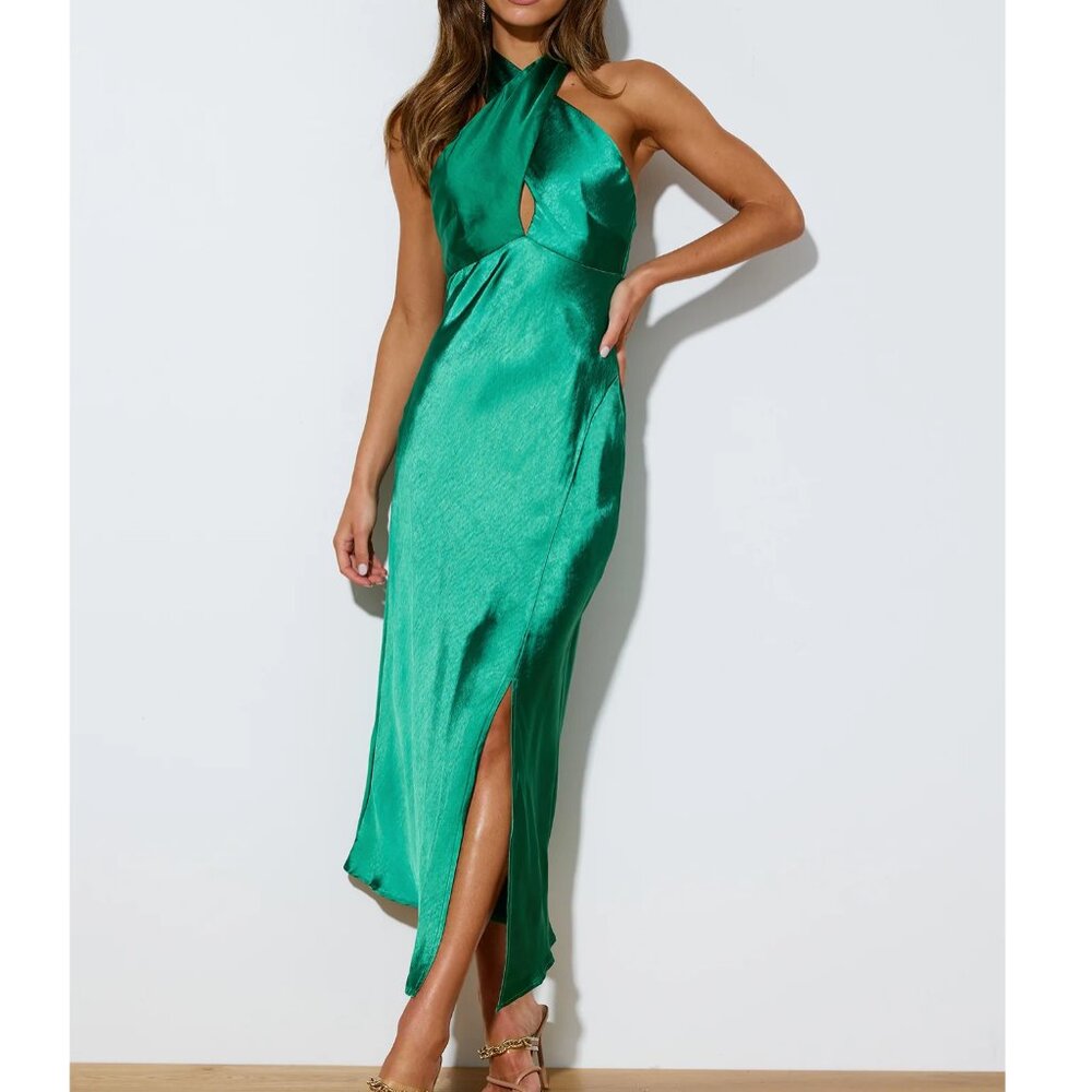 Night In The City Maxi Dress Green from Hello Molly